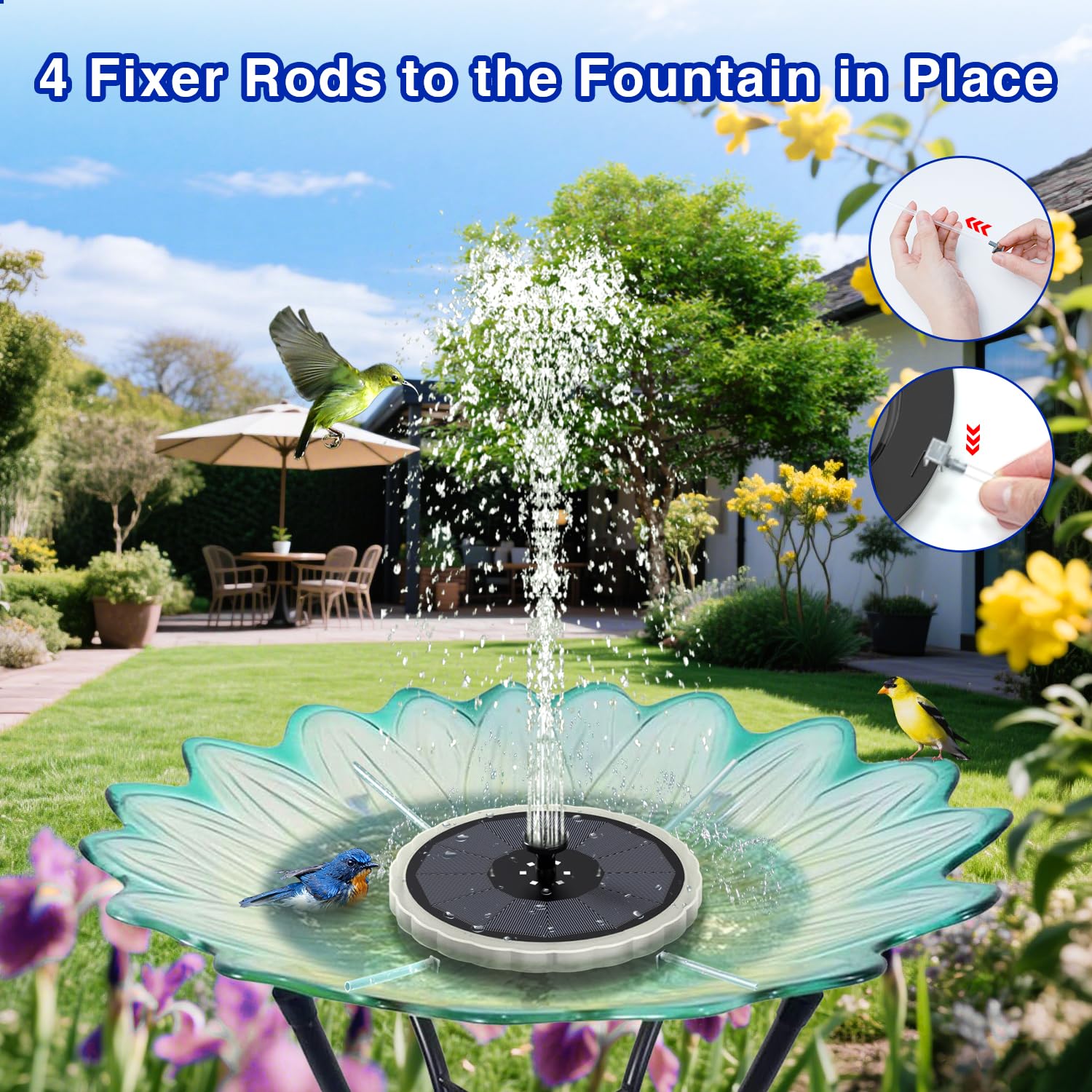 Amazon.com: SZMP Solar Fountain, 4W Solar Powered Bird Bath